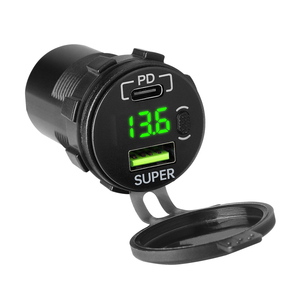 Voltmètre étanche 12V 24V pour véhicule, <span class=keywords><strong>chargeur</strong></span> rapide double port - Product Image 5