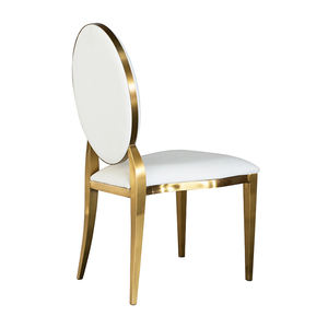Luxury Design Wedding Used Aluminum Banquet <b>Chairs</b> Restaurant <b>White</b> Round Back Gold <b>Dining</b> <b>Chair</b> - Product Image 4