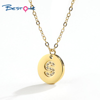 26 pendentifs en acier inoxydable plaqué or véritable avec incrustation de CZ, lettres initiales de l'alphabet pour la fabrication de colliers