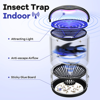 Lampe anti-moustiques 50m² 365nm, 7 longueurs d'onde UV intelligentes, alimentation USB, piège à planches collantes, anti-insectes électrique sans produits chimiques