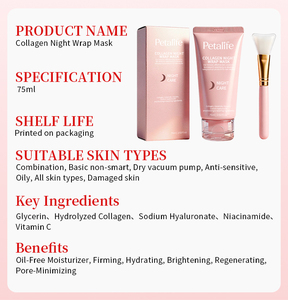 <span class=keywords><strong>Masque</strong></span> <span class=keywords><strong>Visage</strong></span> au Collagène Nuit Hydratant Éclaircissant Effet Peeling Hydrolysé avec Pinceau – Soin de la <span class=keywords><strong>Peau</strong></span> en Gelée – Étiquette Personnalisée - Product Image 6