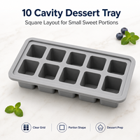 Moule à dessert en silicone à 10 cavités carrées pour gelée, pouding, bonbons et service de fête