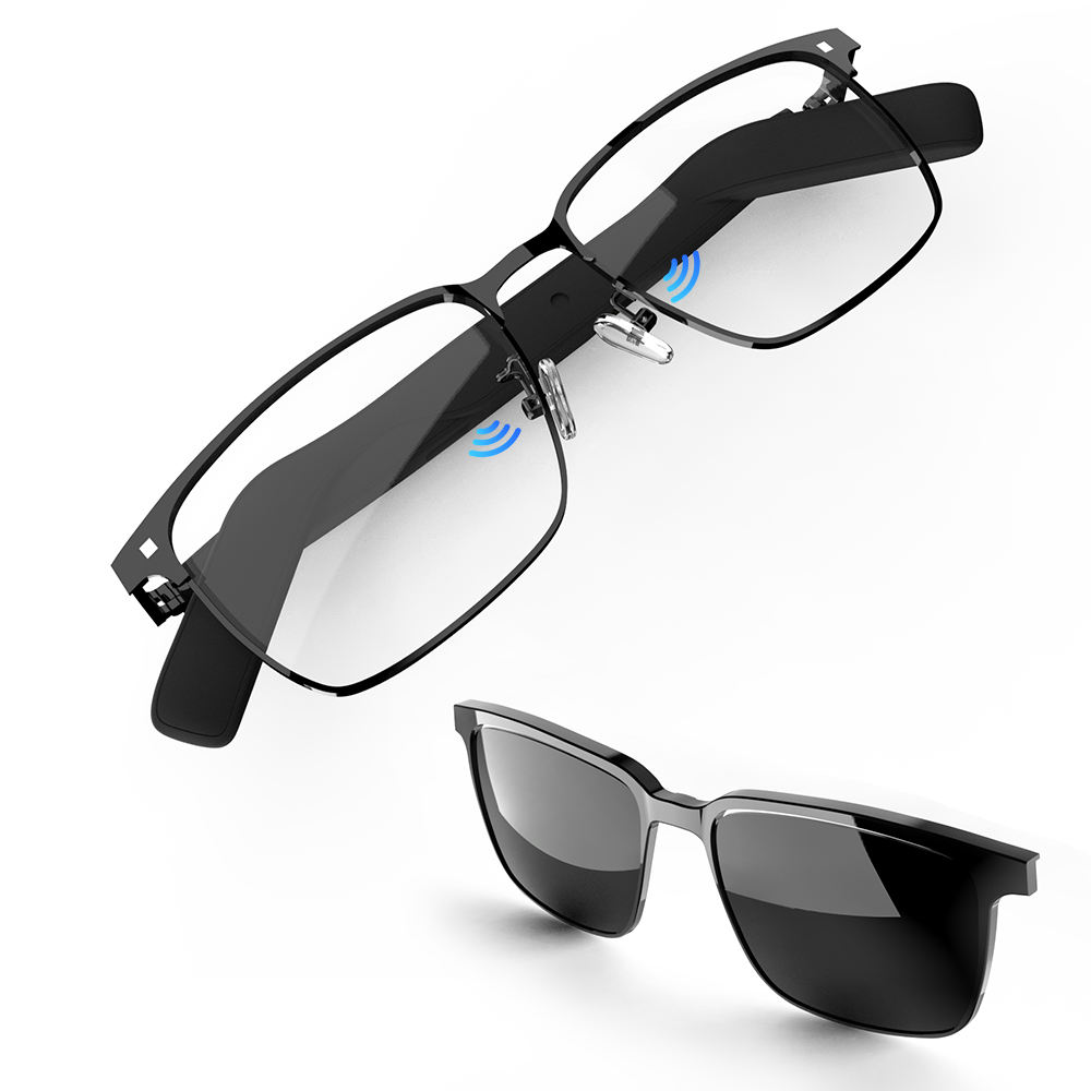 2026 SG-20 PRO Smart Wearable Headset Voice Assistant UV Protection Men Outdoor Smart Audio Eyewear with Magnetic Dual Lenses
