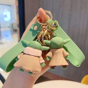 Kid Gift Lovely Cartoon <strong>Baby</strong> <strong>Yoda</strong> Keychain Star 3D Doll War Pendant Key Chain <strong>Backpack</strong> Car Key Ornaments Wrist Strap Keychains - Product Image 6