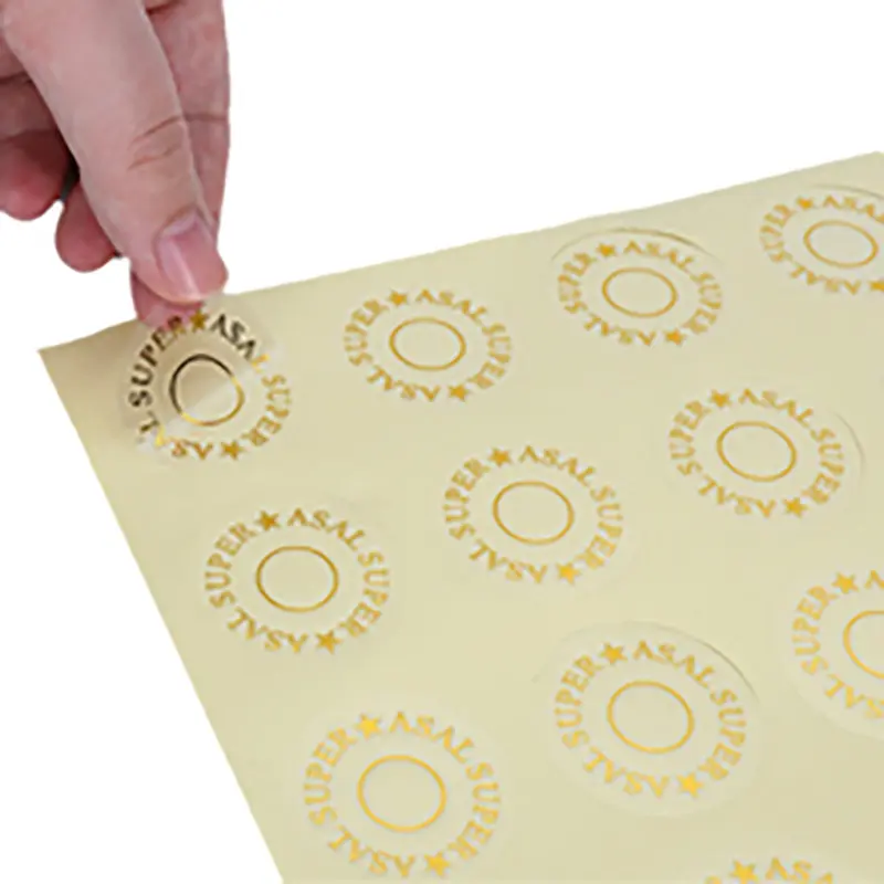Rollo de etiquetas de logotipo transparente a prueba de agua personalizado, lámina dorada personalizada, pegatina de logotipo transparente, impresión personalizada
