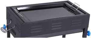 Barbecue au charbon de bois portable haut de gamme à deux zones, design compact et pliable avec structure en fer moderne pour le camping et les grillades en extérieur - Product Image 5