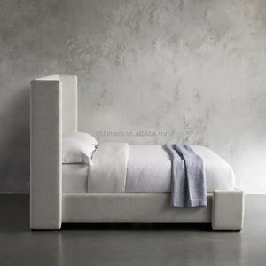 Cama tranquila contemporánea, diseño minimalista moderno, madera contrachapada de roble macizo, marco de cama doble tamaño Queen King suave para muebles para el hogar - Product Image 2