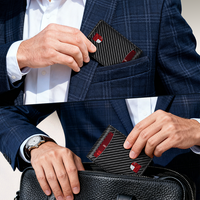 Dompet Pria RFID Blocking PU Custom - Tipis Lipat Dua, 12 Slot Kartu, 2 Jendela ID, Kantong Uang, Lapisan Nilon, Penutup Terbuka, Panjang Pendek