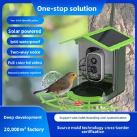 Mangeoire à oiseaux automatique solaire avec caméra HD 2K, étanche, reconnaissance IA intelligente et contrôle par application