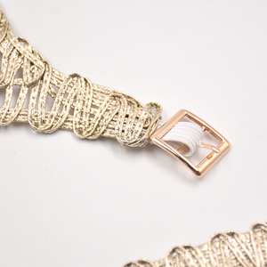 Material de Rafia de Paja PP Tejida Decorativa para la Parte Superior de Zapatos Semiacabados Hechos a Mano con Estampado Dorado al por Mayor para Sandalias de Mujer de Verano - Product Image 2