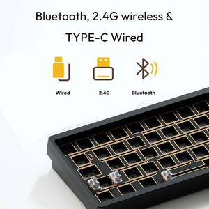 Weikav Lucky 65 V2 Mechanical 2.4GHz Wireless <b>USB</b>-C 65% All Aluminum RGB Hot Swap QMK/VIA Gasket Bare Metal Kit Adjustable Tilt - Product Image 4