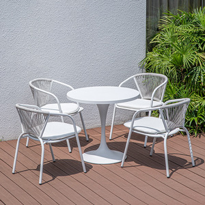Juego de mesa y sillas para terraza exterior, impermeable, para restaurante, muebles de exterior, mesa de café. - Product Image 3