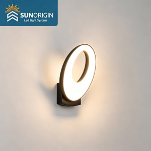 Applique murale LED en aluminium en forme d'anneau, design moderne, étanche, pour intérieur et extérieur, éclairage doux et uniforme, chambre, couloir, maison - Product Image 2