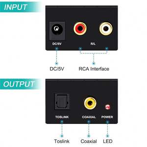 Convertisseur audio analogique vers numérique <span class=keywords><strong>RCA</strong></span> <span class=keywords><strong>Adaptateur</strong></span> convertisseur audio coaxial <span class=keywords><strong>Toslink</strong></span> <span class=keywords><strong>RCA</strong></span> L/R vers optique avec câble optique - Product Image 5