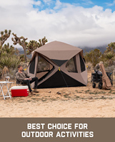 Tente instantanée personnalisée Pop Cabin Setup, montage en 60 secondes, tente portable avec auvent, résistante au vent, pour le camping en plein air, le overlanding, une chambre, 4-5 personnes