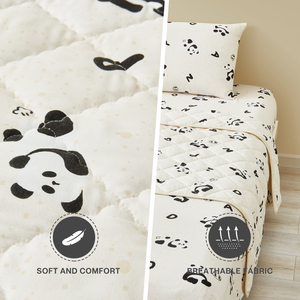 Schattige <span class=keywords><strong>Panda</strong></span> Patroon Quilt Set 4-delige Bedrukte Dieren Beddengoed Geweven 100% Polyester Voor Slaapkamer Quilts & Sets - Product Image 5