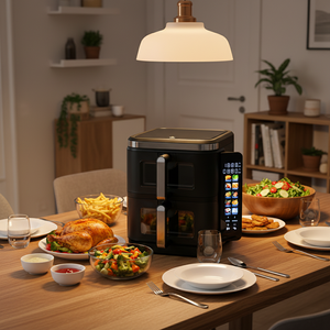 หม้อทอดไร้น้ำมันความจุขนาดใหญ่ 267146 CE 9LHighend พร้อมตะกร้าซิงค์ 2 ใบ หม้อทอดไร้น้ำมันอัจฉริยะดิจิตอลสำหรับครัว ระบบอินเวอร์เตอร์คุณภาพสูง - Product Image 4