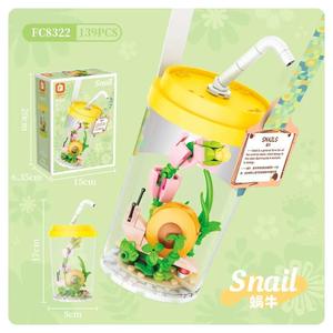 Bloques de Construcción de Plástico ABS Naranja Cuadrados 8320, Insectos, Flores, Mariposas, Abejas, Tazas de Té con Leche, Adornos Educativos para Niños - Product Image 4