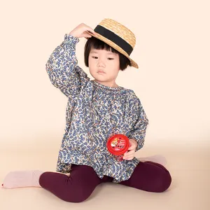 批发时尚春季新款设计100% 棉女童服装婴儿儿童长袖气球上衣