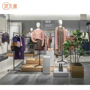 Direct Sale Elegant Clothing Shop Cabinet Custom Crafted Stainless Steel Clothing Rack Display Supplier