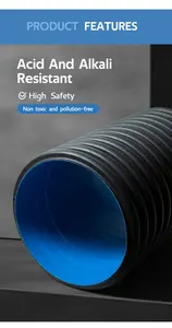排水および下水用HDPEコルゲートパイプ高品質大径プラスチック排水パイプチューブ