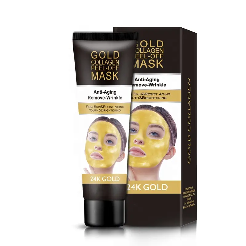 Großhandel Peeling Off 24K Gold Kollagen Gesichts maske für Anti-Aging/Hauts chönheit 24K Gold Gesichts maske Kosmetik Peel Off Gesichts maske