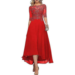 S00209L New Elegant Mid-Sleeve Chiffon Spitze Abend Prom Multi-Color Plus Size boden langen Rock Abendkleid - Product Image 5