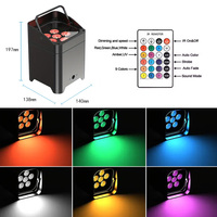 8 Piezas Foco LED Par 6X18W RGBWA UV 6 en 1 a Batería con Control Remoto Inalámbrico 2.4G, W-DMX, DMX512 y Wifi para DJ, Discoteca, Escenario, Fiestas y Hoteles