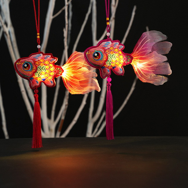 Luminous Scented Cloth Pouches Bags Goldfish Koi Design Chinese Hanfu Style Portable New Year Gift