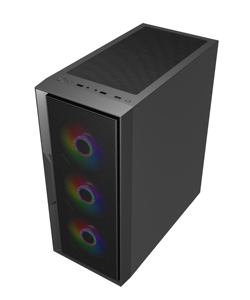 La última caja de <span class=keywords><strong>PC</strong></span> Mid Tower Gamer Gaming Desktop Micro ATX ITX MATX Caja de computadora negra de aluminio con ventilador RGB y Red a prueba de polvo - Product Image 5
