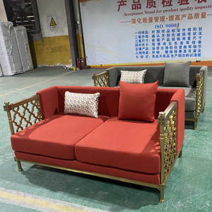 Sofá de Hotel de Dos Plazas, Tapizado en Tela, Estructura Metálica, Diseño Duradero - Product Image 2