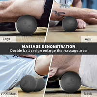 YLove Heizender Vibrationsmassageball Tiefengewebe-Massage Erdnussball-Roller USB 10 Vibrationsmodi Elektrischer Doppel-Lacrosse-Ball