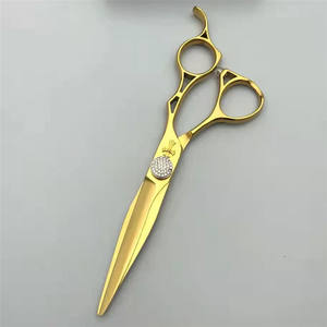 Ciseaux à cheveux dorés personnalisables de 6 pouces, ciseaux à effiler en acier inoxydable pour droitiers, outils de coiffure professionnels - Product Image 4