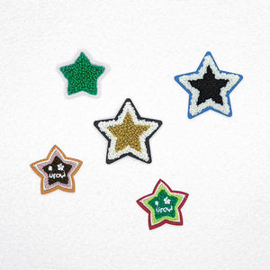 Vente en gros d'usine, broderie en forme d'étoile, étoiles à cinq branches, patchs à coller, patchs en chenille pour vêtements, chapeaux et sacs DIY - Product Image 3