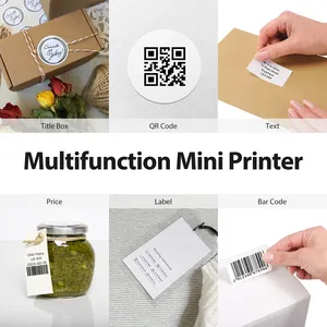 Aiyin 58Mm Mini 300Dpi Directe Thermische Label Printer Draadloze Handheld Mini Fotoprinter Voor Thuisgebruik Blue-Tooth