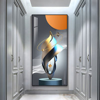 Décoration de porche moderne et simple, affiche d'image à imprimé géométrique, art mural abstrait en porcelaine de cristal 5D, décoration intérieure