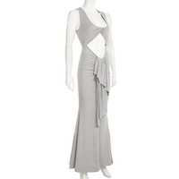 Robe moulante d'été sexy T2841 pour femmes avec bretelles croisées sur la poitrine