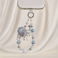 Lujoso Colgante de Cisne Iridiscente con Cuentas, Cadena para Teléfono de Plata con Perlas de Cristal, Llavero, Joyería Hecha a Mano, Regalo al por Mayor