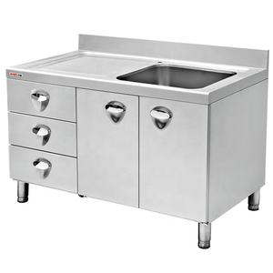 Mode1: GSDL-120A Armoire de lavage en acier inoxydable 304/201 à évier unique avec bac de lavage gauche - Product Image 4