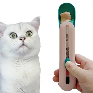 Cucharas de plástico para comida de gatos y mascotas, nuevo diseño, cuchara alimentadora, venta al por mayor