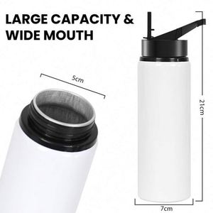 Botella de Agua Portátil de Boca Ancha con Aislamiento Térmico, 24Oz/32Oz, Vaso Térmico de Acero Inoxidable, Personalizable, en Oferta - Product Image 3