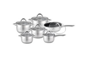 Ensemble de casseroles de luxe en acier inoxydable antiadhésif avec couvercles en verre amovibles, classique pour cuisinière à gaz, marmites à soupe pour maison moderne - Product Image 2