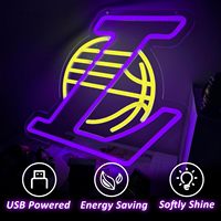 Laker Basketball Team Logo LED Neon Light Sign Décoration murale pour Man Cave Bar Pub Teen Boys' Game Room Cadeaux d'anniversaire pour hommes
