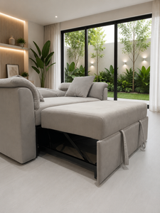 Sleek Modern Convertible Recliner Lounge Seating with Solid <b>Wood</b> <b>Frame</b> and Premium Fabric for Living Room - Product Image 1