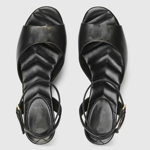 Chunky High Heels Metal Ornament Shoes Open Square Toe Sandals Women Dress Summer Ankle Buckles <b>Pumps</b> - Product Image 2