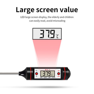 เครื่องวัดอุณหภูมิอาหารแบบดิจิตอล โพรบสแตนเลส 304 ตอบสนองรวดเร็ว -50C ถึง 300C สำหรับการทำอาหาร - Product Image 3