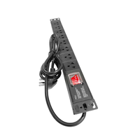 1U 8 Ports Alliage D'aluminium Shell Rack Armoire Unité De Distribution D'alimentation PDU Socket Thaïlande 250V 16A
