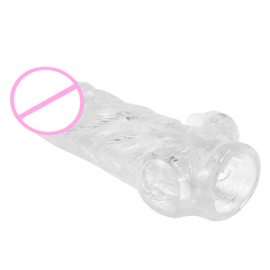Men's Soft TPE Gel Crystal Spike Sleeve Double <b>Vibration</b> Sex Product for Condom Enhancement and Penis Toy - Product Image 1