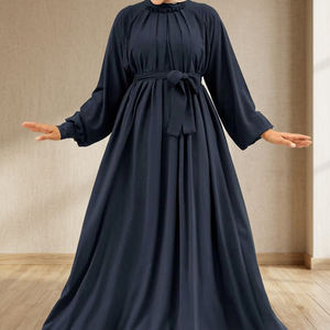 Trendy Embroidered Casual <b>Kaftan</b> Abaya Adults Women Soft Fabric Breathable Lightweight Flowy Modest Floor Length <b>Long</b> Sleeve - Product Image 3