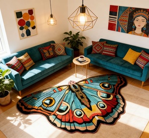 Tapis de luxe imprimé 3D motif papillon, tapis de forme irrégulière, design personnalisé, tendance, cool, tapis de zone Hypebeast - Product Image 1